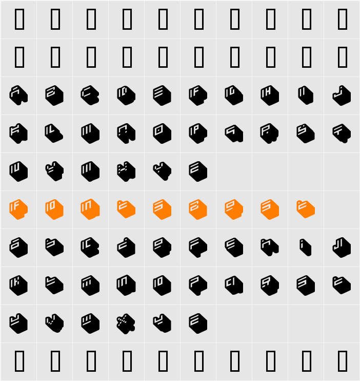 nippon blocks Character Map