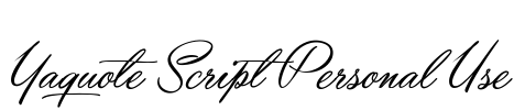 Yaquote Script Personal Use Font Image