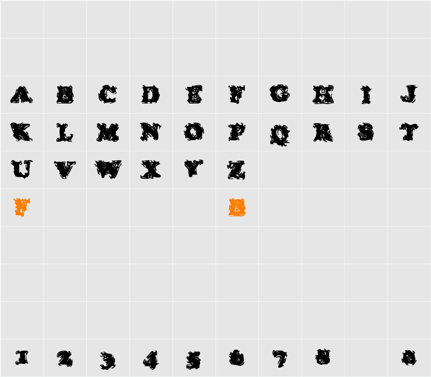 Stolen Llama Character Map
