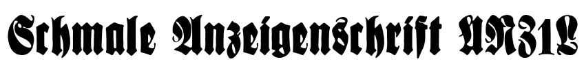 Schmale Anzeigenschrift UNZ1L Font Image