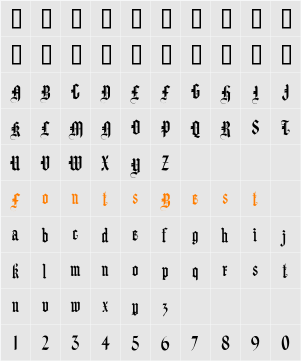 LHF Hindlewood sans grotesque Character Map