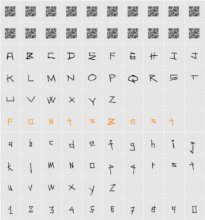 SecondAvenue Character Map