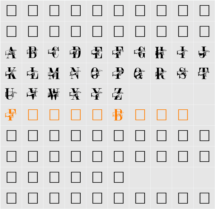 POINTER CAPS REGULAR Character Map