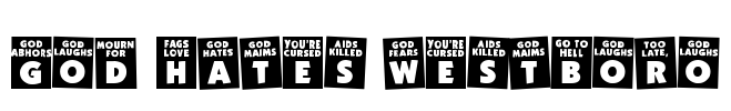 God Hates Westboro Font Image