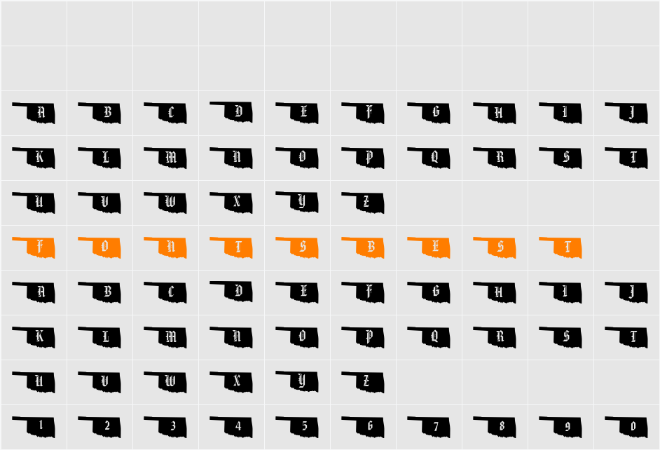 pf_ok Character Map