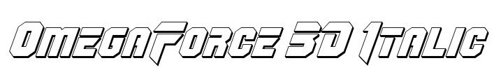 OmegaForce 3D Italic Font Image