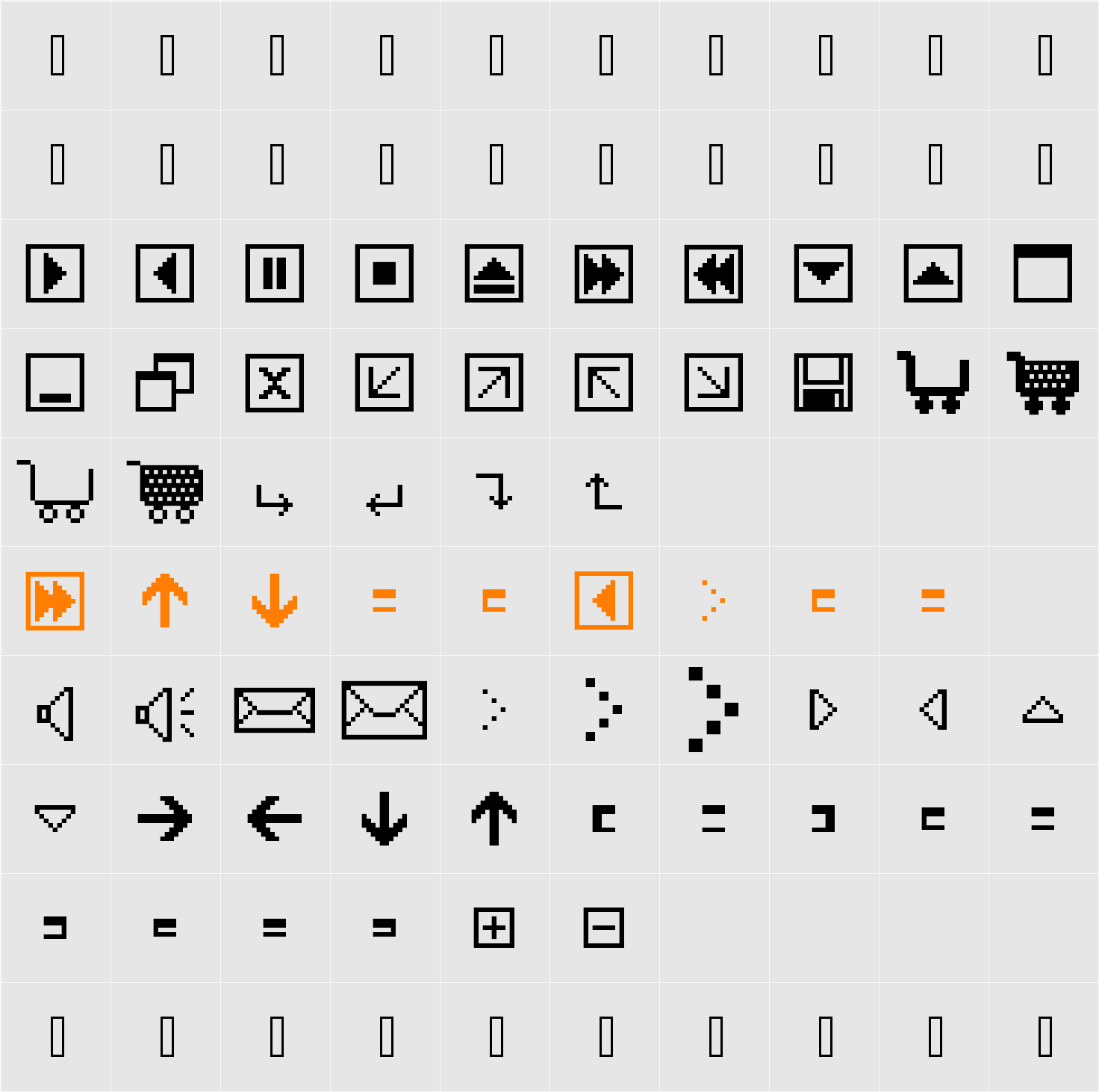 FFF Extras 2 Character Map