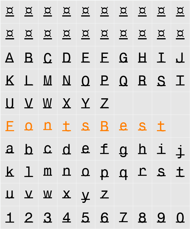 UnderlineMonospace Character Map