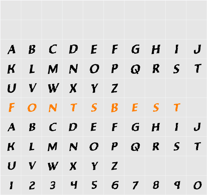 Body Swipers Rotalic Character Map