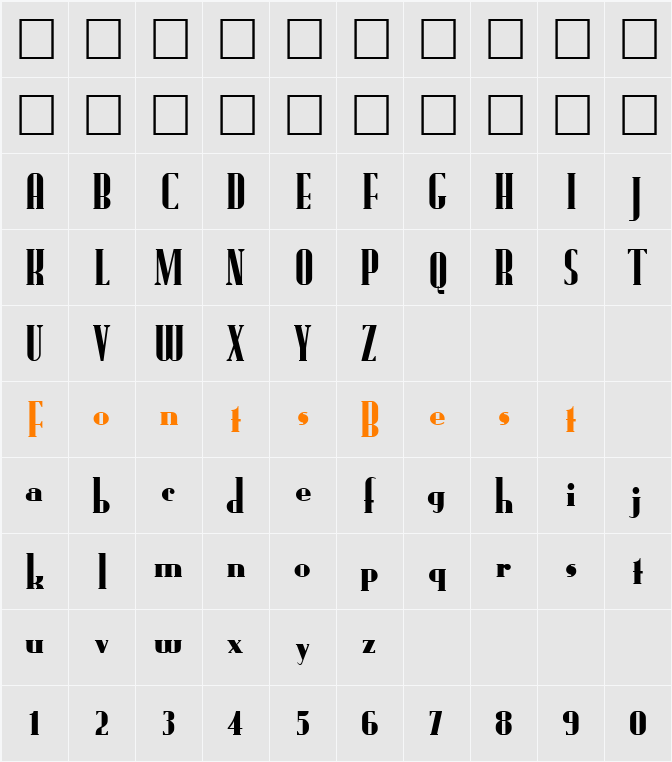 Fund Character Map