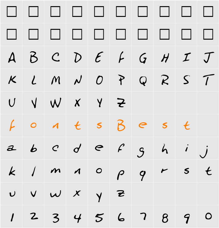 Plano Character Map