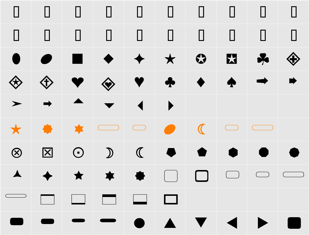 F&T_BasicShapes1 Character Map