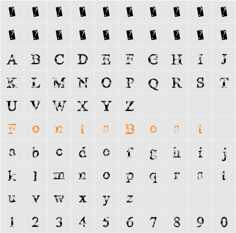MagicCrystal Character Map