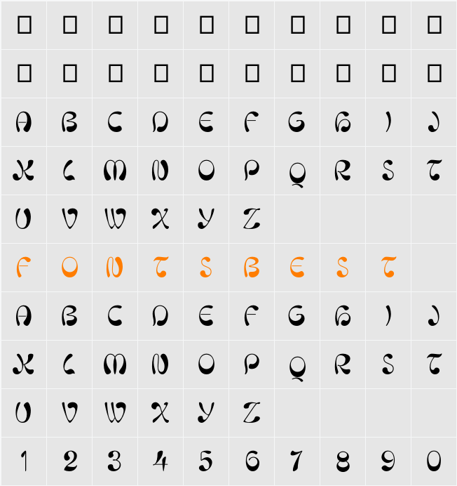 Niaisage Character Map