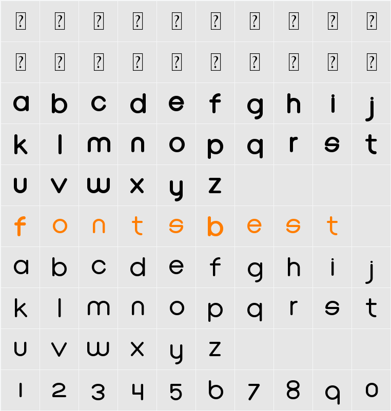 EOne Character Map