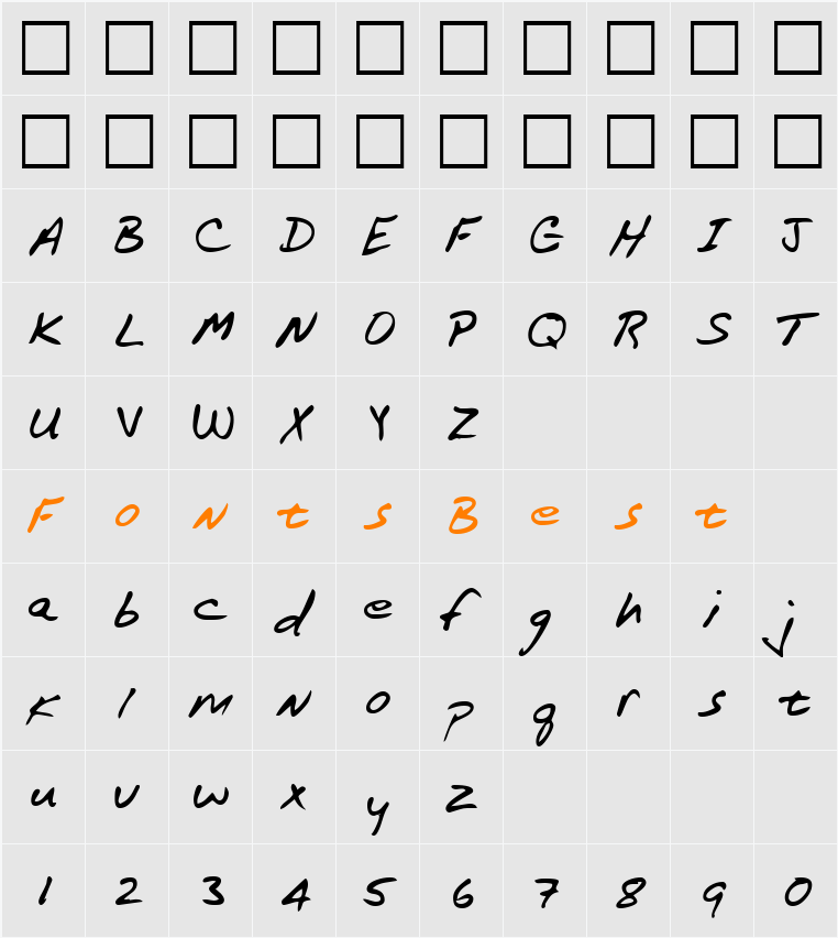 LEHN172 Character Map