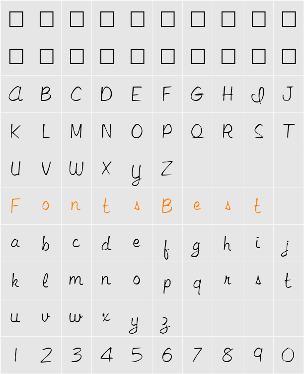Scrib Character Map
