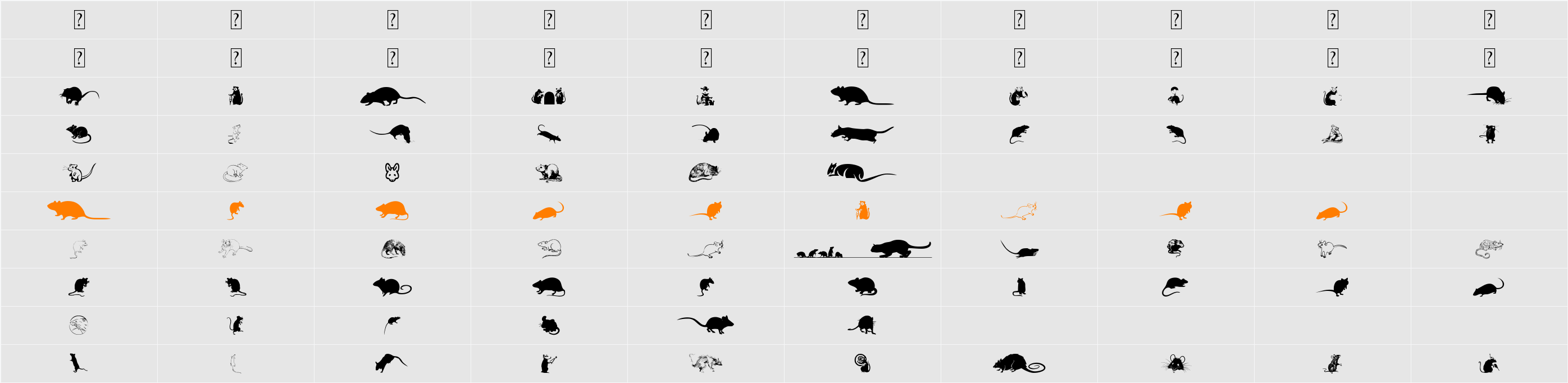 Rats Character Map