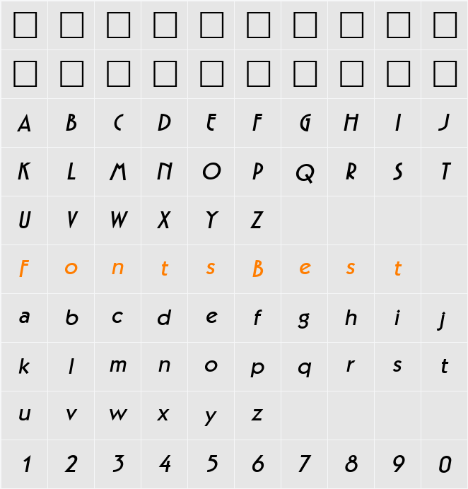 PSL Jarin Character Map