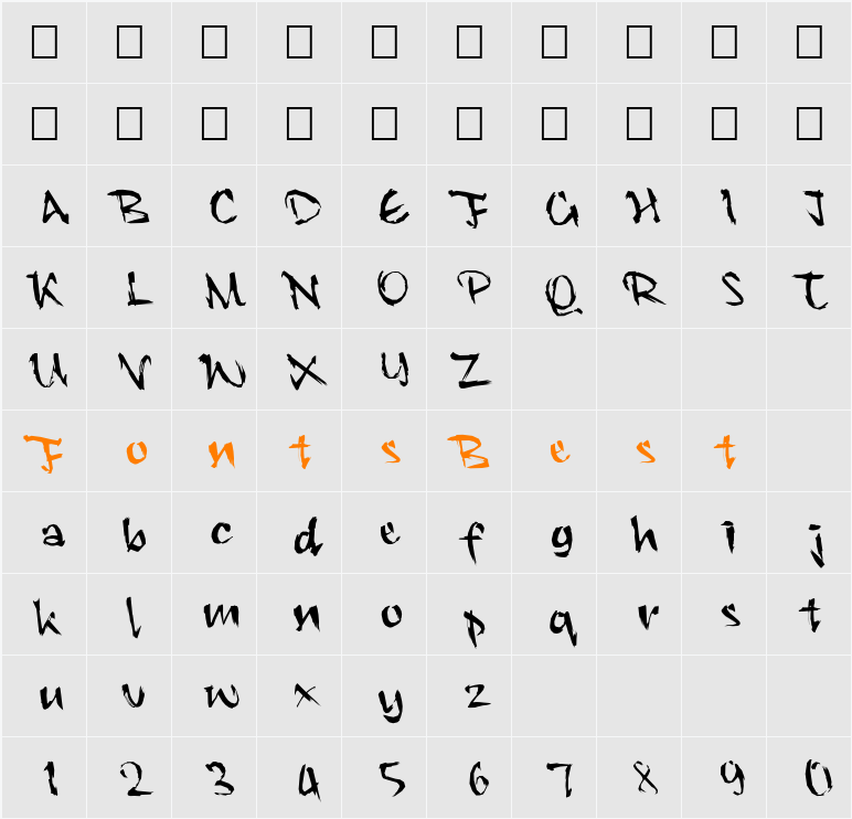 FZ HAND 26 LEFTY Character Map