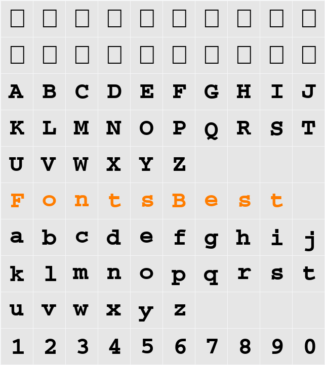 FZ BASIC 54 Character Map