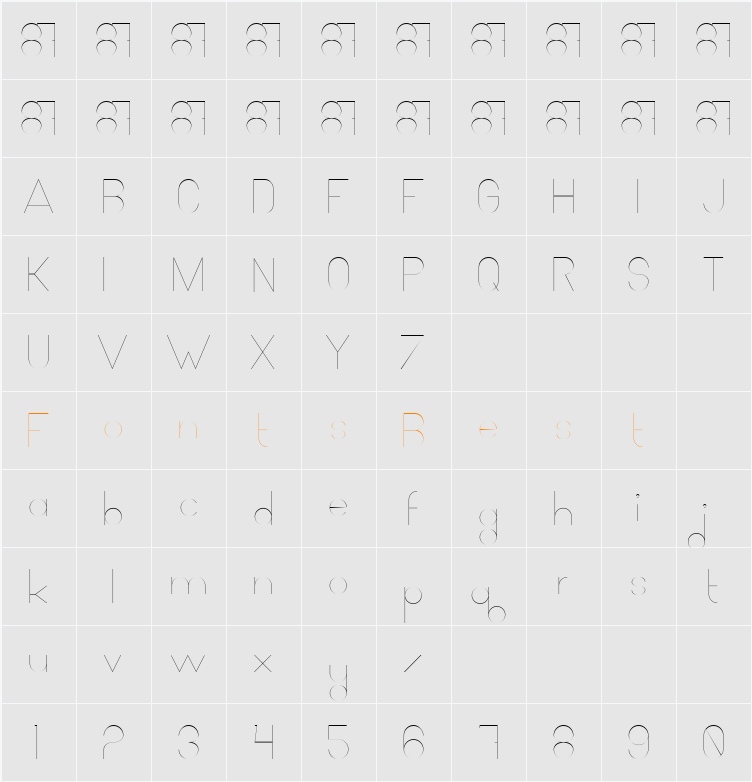 Ocho Siete Character Map