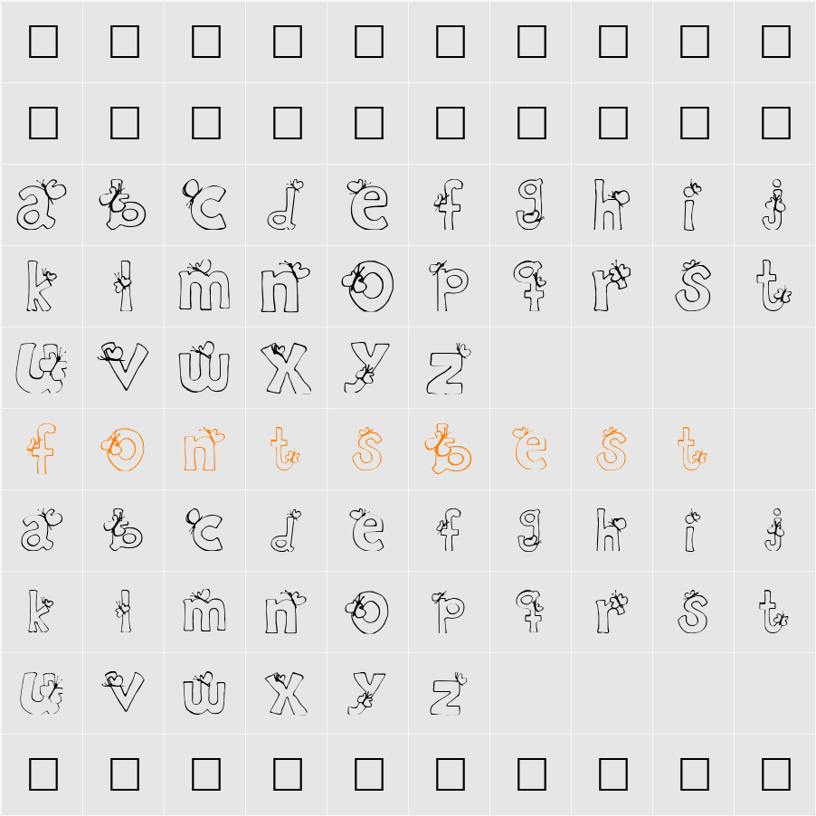Ryp childC Character Map