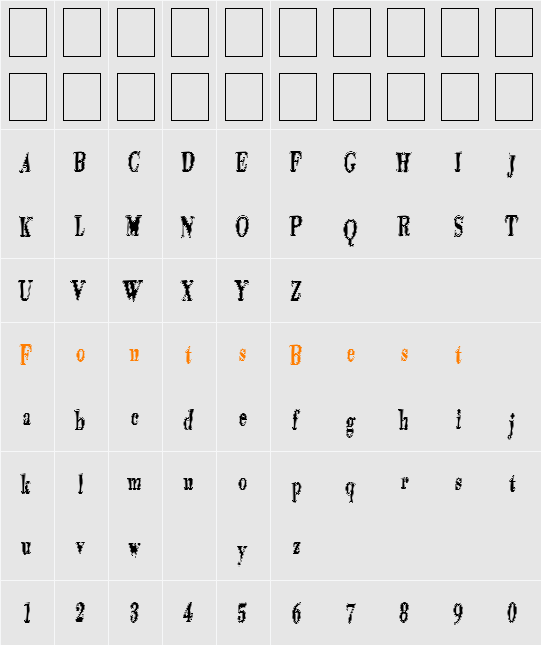 Tidelagskoprofag Character Map