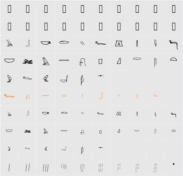 Off_Ancient_Egyptian Character Map