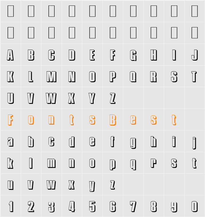 FrankBeckerShadow-ExtraBold Character Map