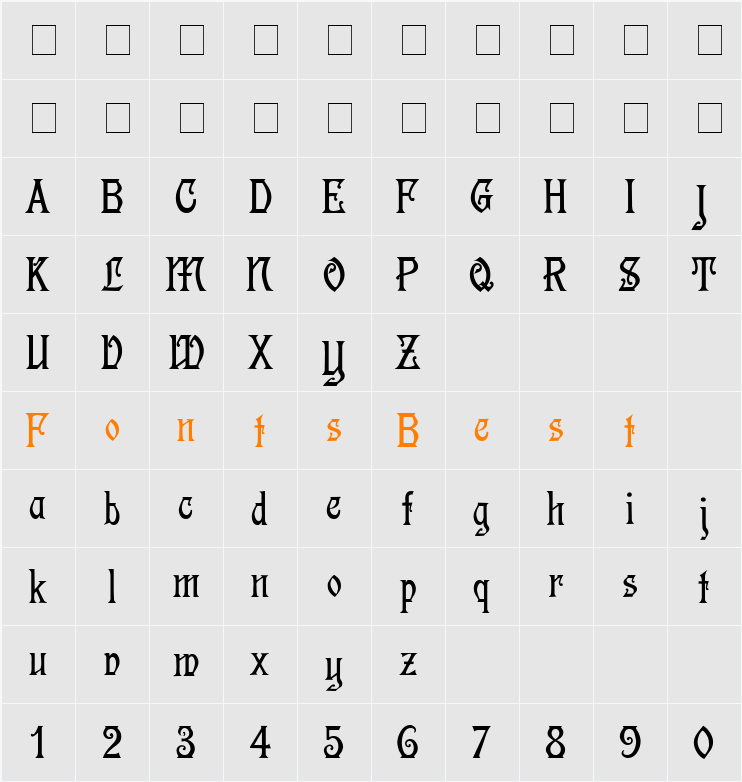 Descant Character Map