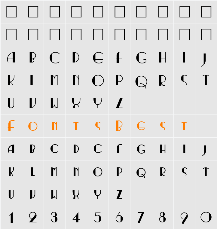 RitzyNormal Character Map