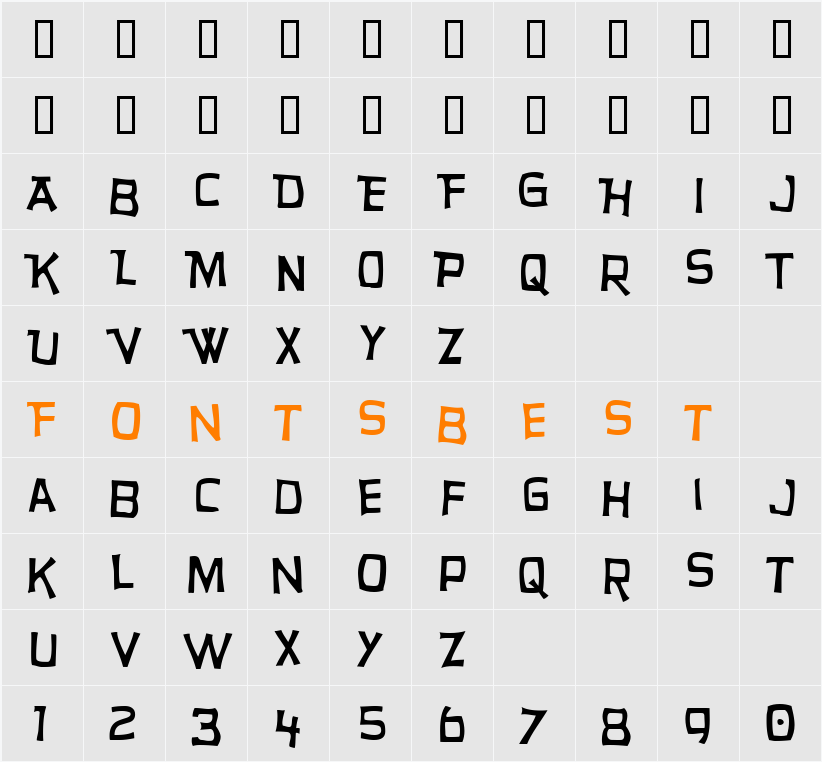 Hurry Up Character Map