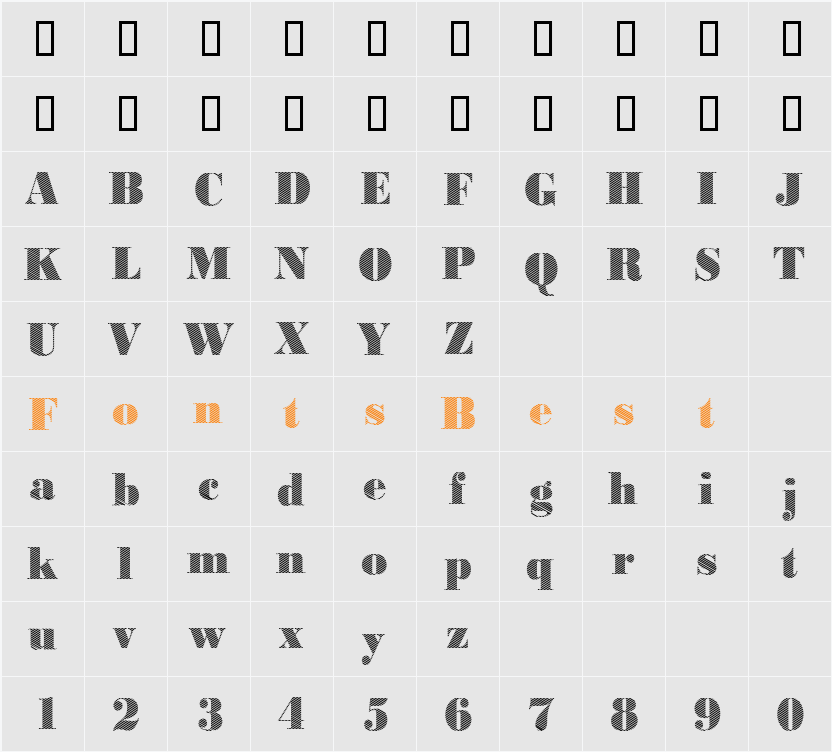 BodoniFalling2 Character Map