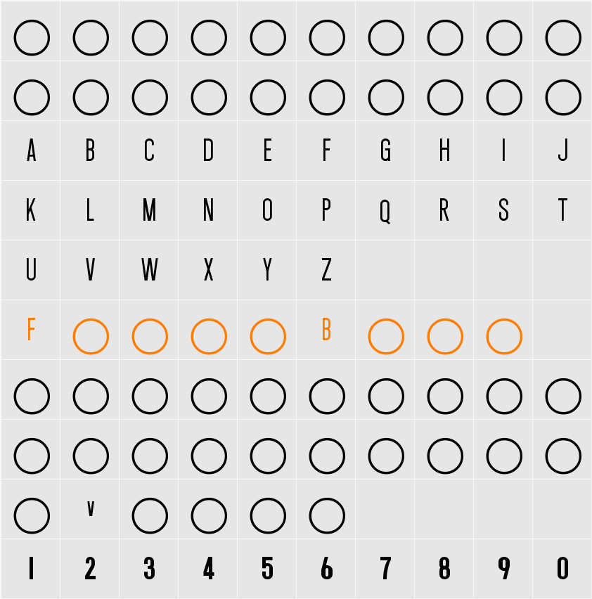 Total 90 Character Map