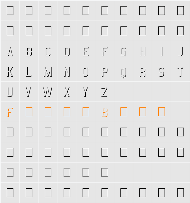 Emboss Statement Regular Character Map