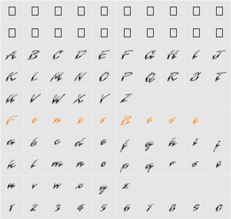 Hrom Character Map