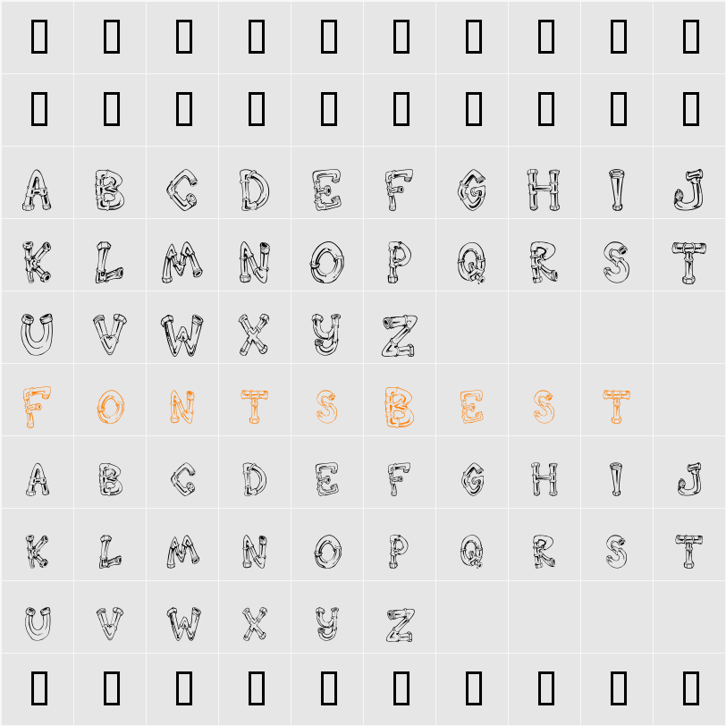 Down the Drain Character Map
