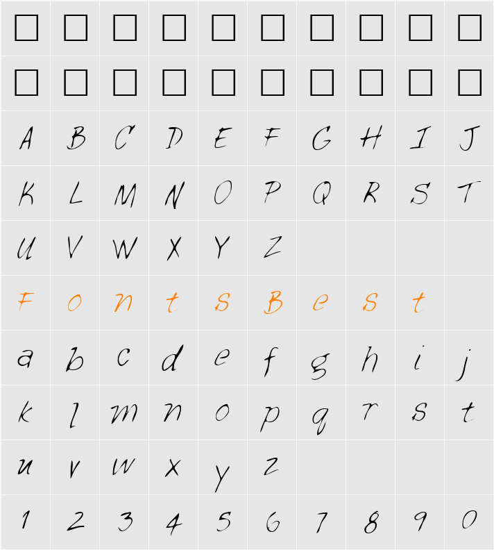 GeorgesHand Character Map