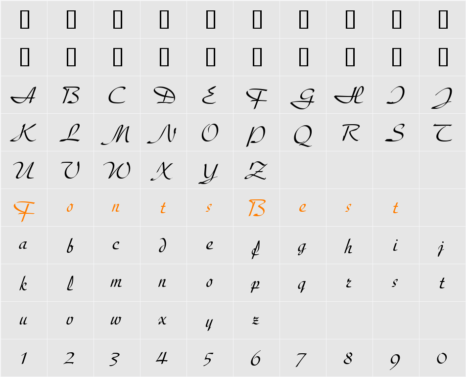 Diskus Character Map