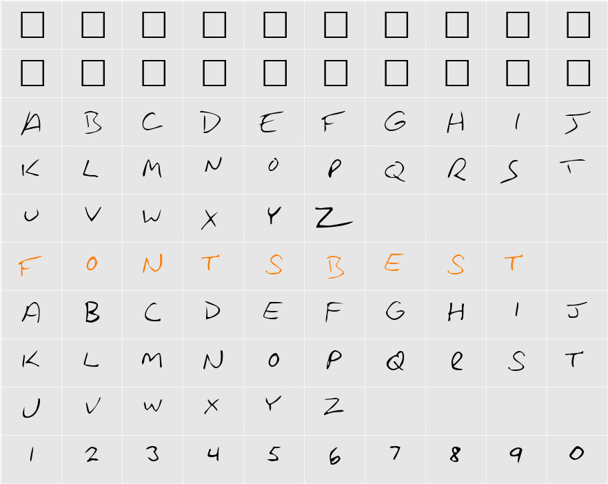 Rancourt Character Map