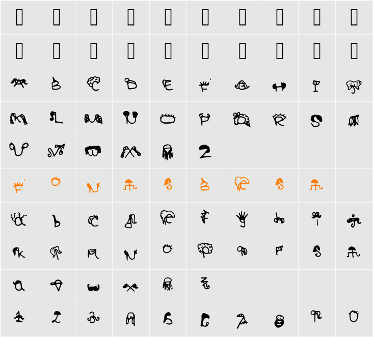 HairyStyles Character Map