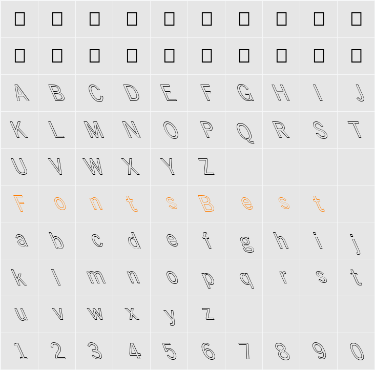 FZ BASIC 24 HOLLOW LEFTY Character Map