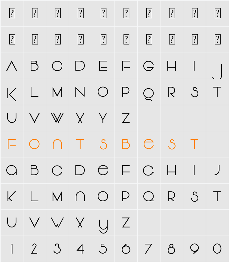 Vonique 64 Character Map
