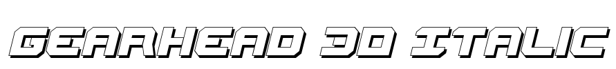 Gearhead 3D Italic Font Image