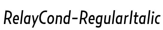 RelayCond-RegularItalic Font Image