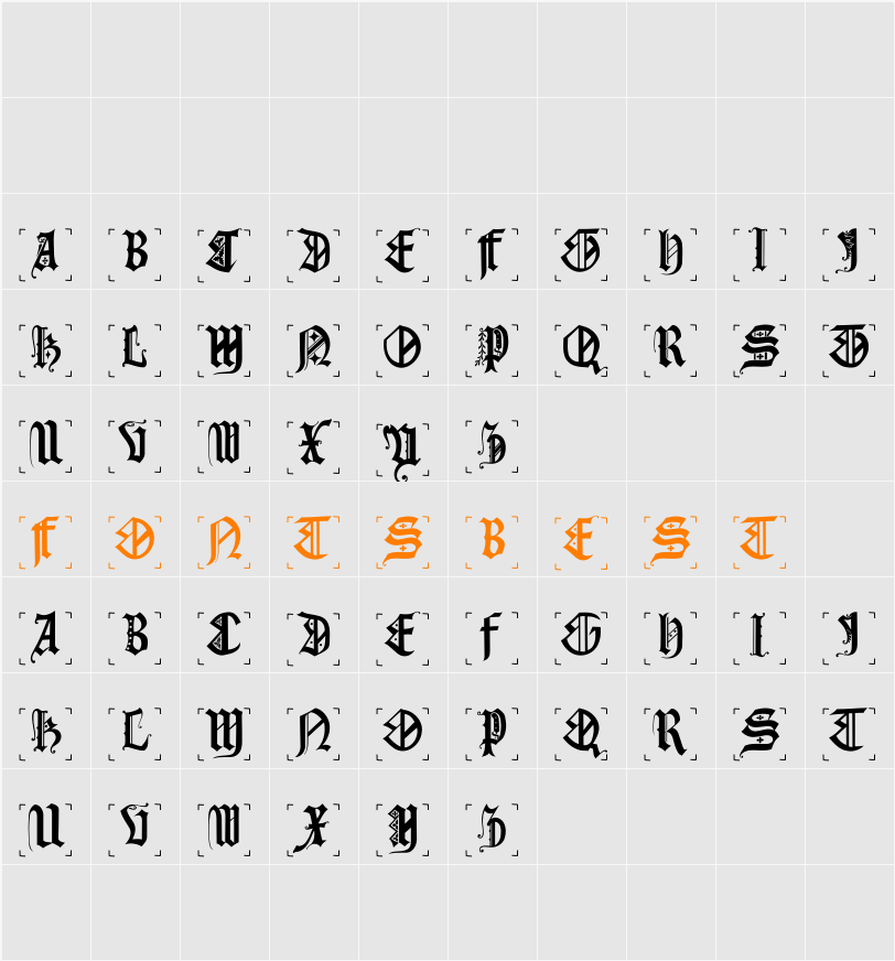 GothicCapsB Character Map