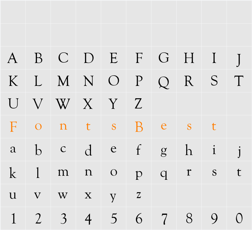 Goudy-Normal Character Map