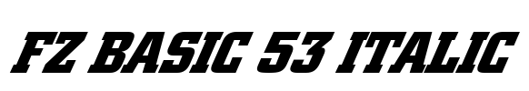 FZ BASIC 53 ITALIC Font Image