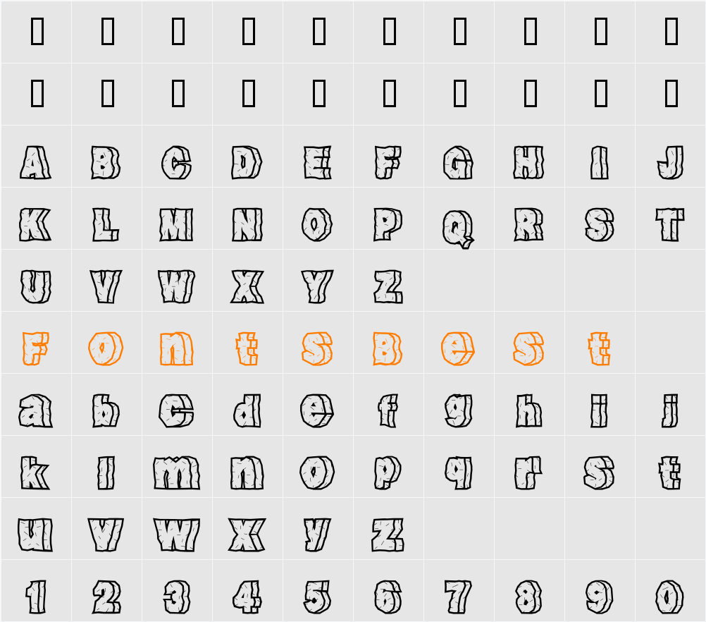 RockFont Character Map